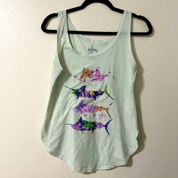 Guy Harvey sailfish tropical floral tank lightweight running women’s size small - Picture 1 of 5